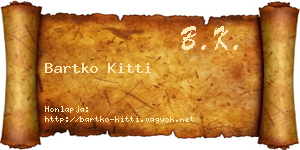 Bartko Kitti névjegykártya
