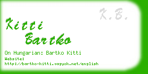 kitti bartko business card
